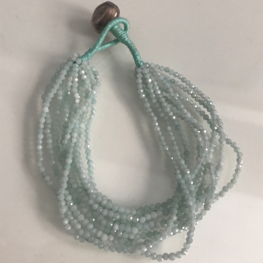 Beautiful amazonite bead bracelet with silver